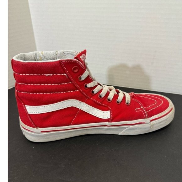 Vans Off The Wall Unisex Hi Top Red/White Skateboarding Racing Sneaker 7M 8.5W - Picture 7 of 14